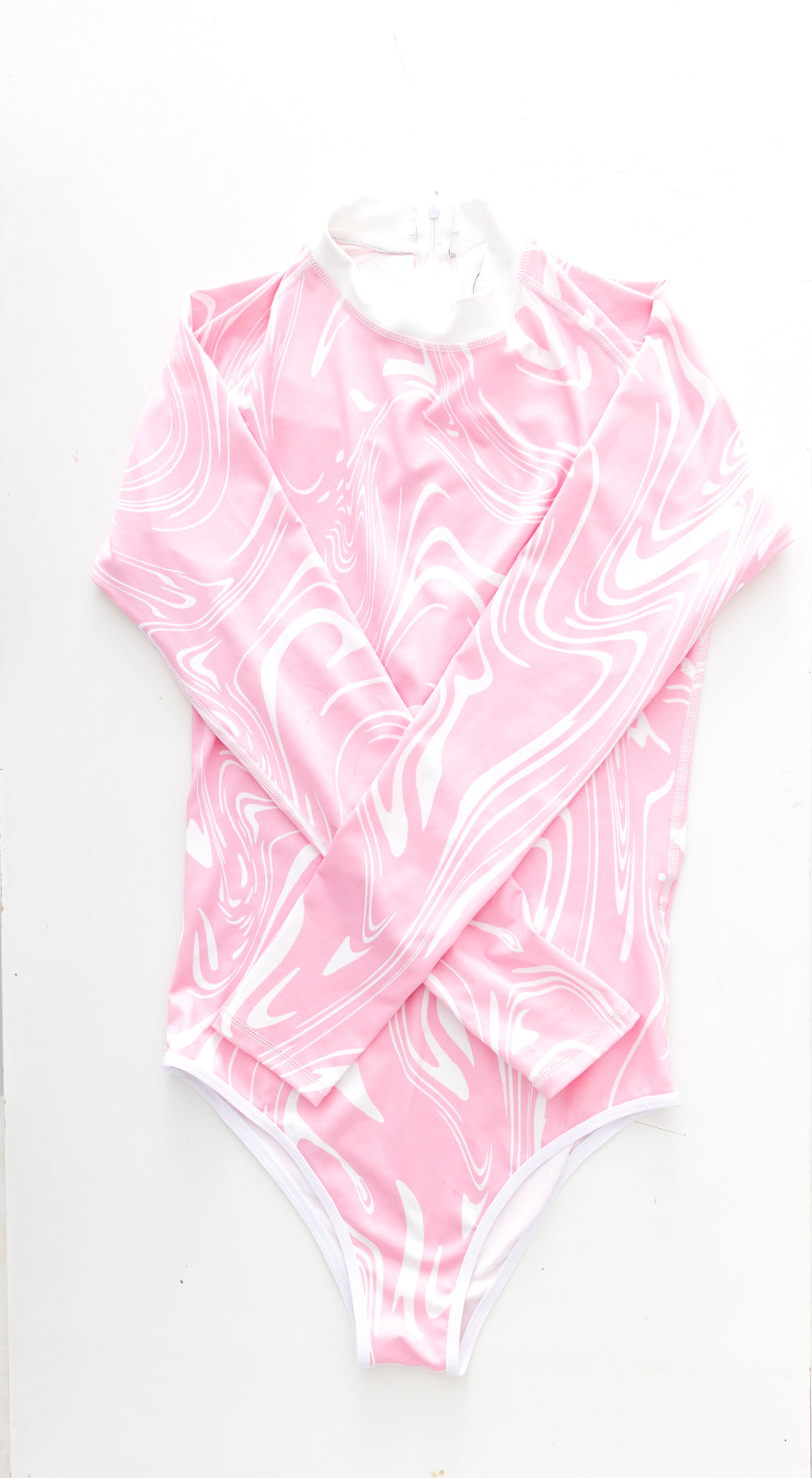 Marble Bodysuit Sustainable Resortwear with Sculpted Elegance