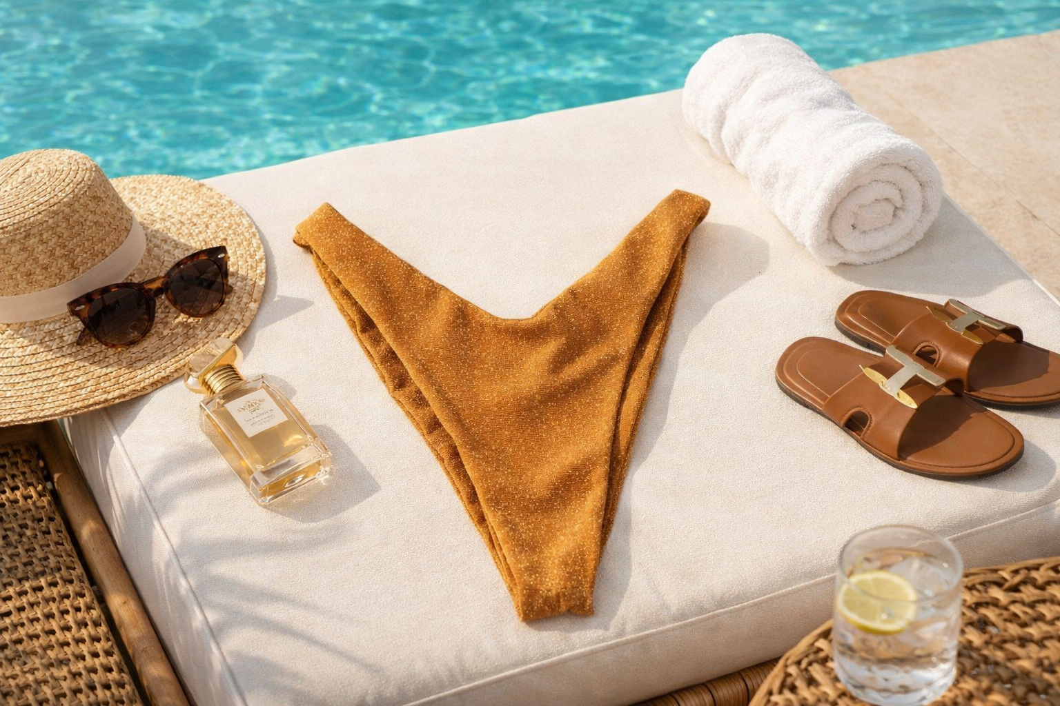 Gold Mirage High‑Leg Bottom