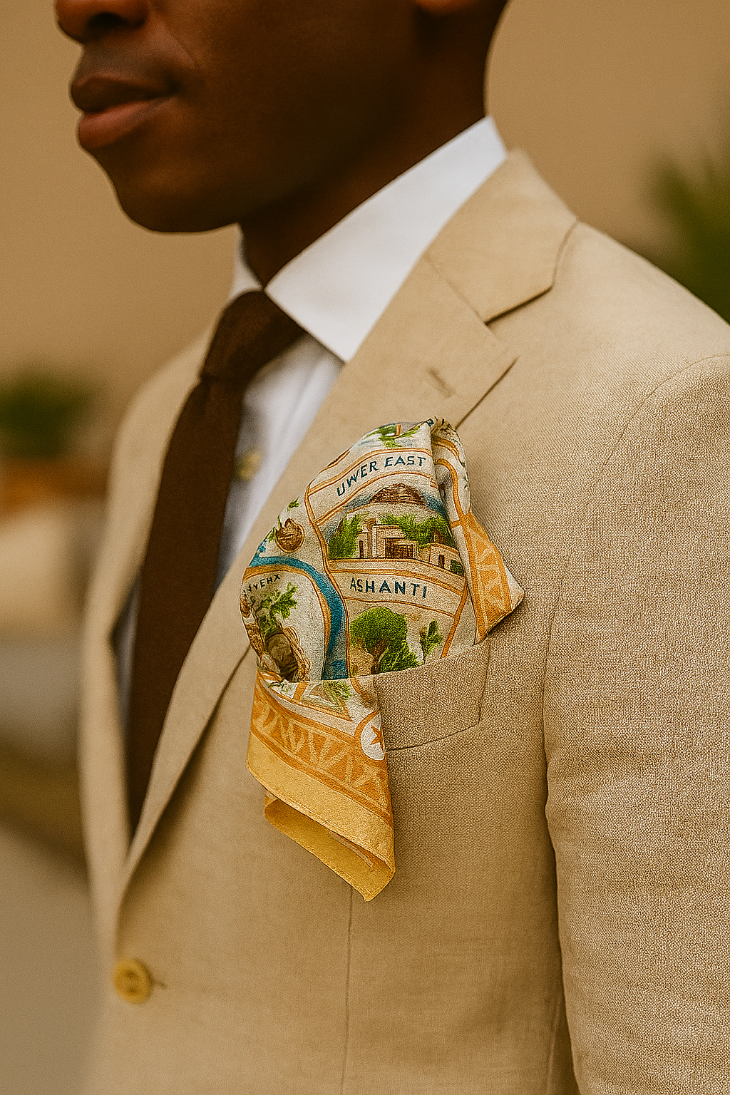 Ghana Illustrated Heritage 100% Silk Scarf