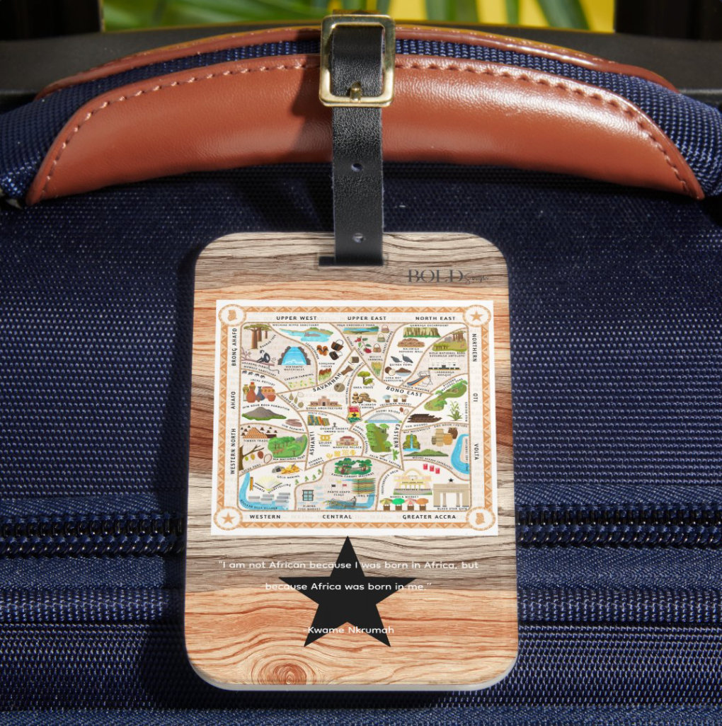“Born of Africa” Travel Tag – BOLD Swim x Ghana Artist Capsule