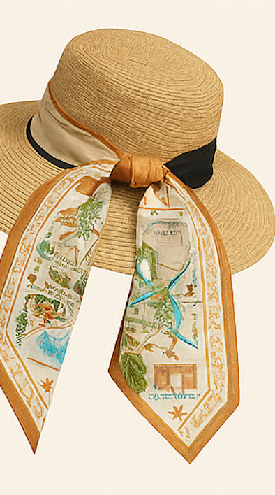 Ghana Illustrated Heritage 100% Silk Scarf