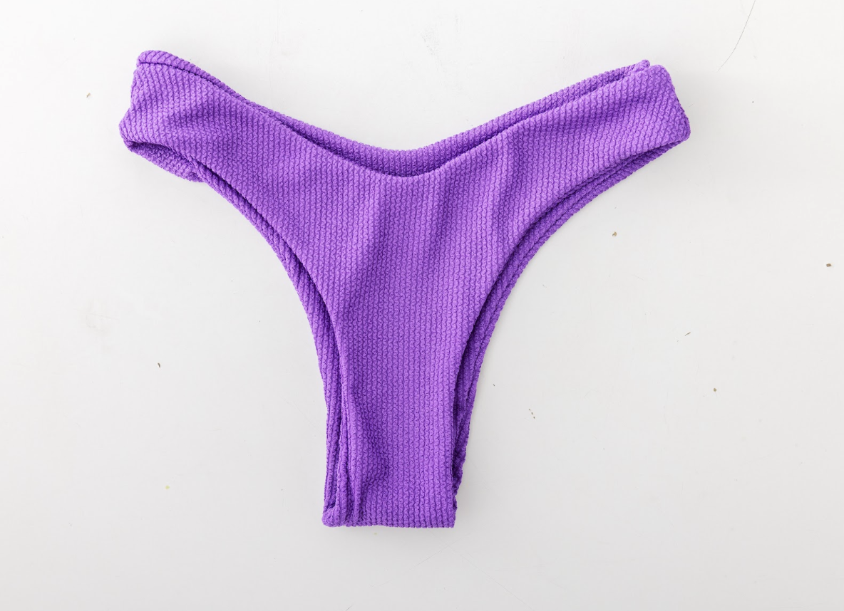 Textured Allium Recycled Bamboo Ring , High Waisted, High Leg Bikini Bottom