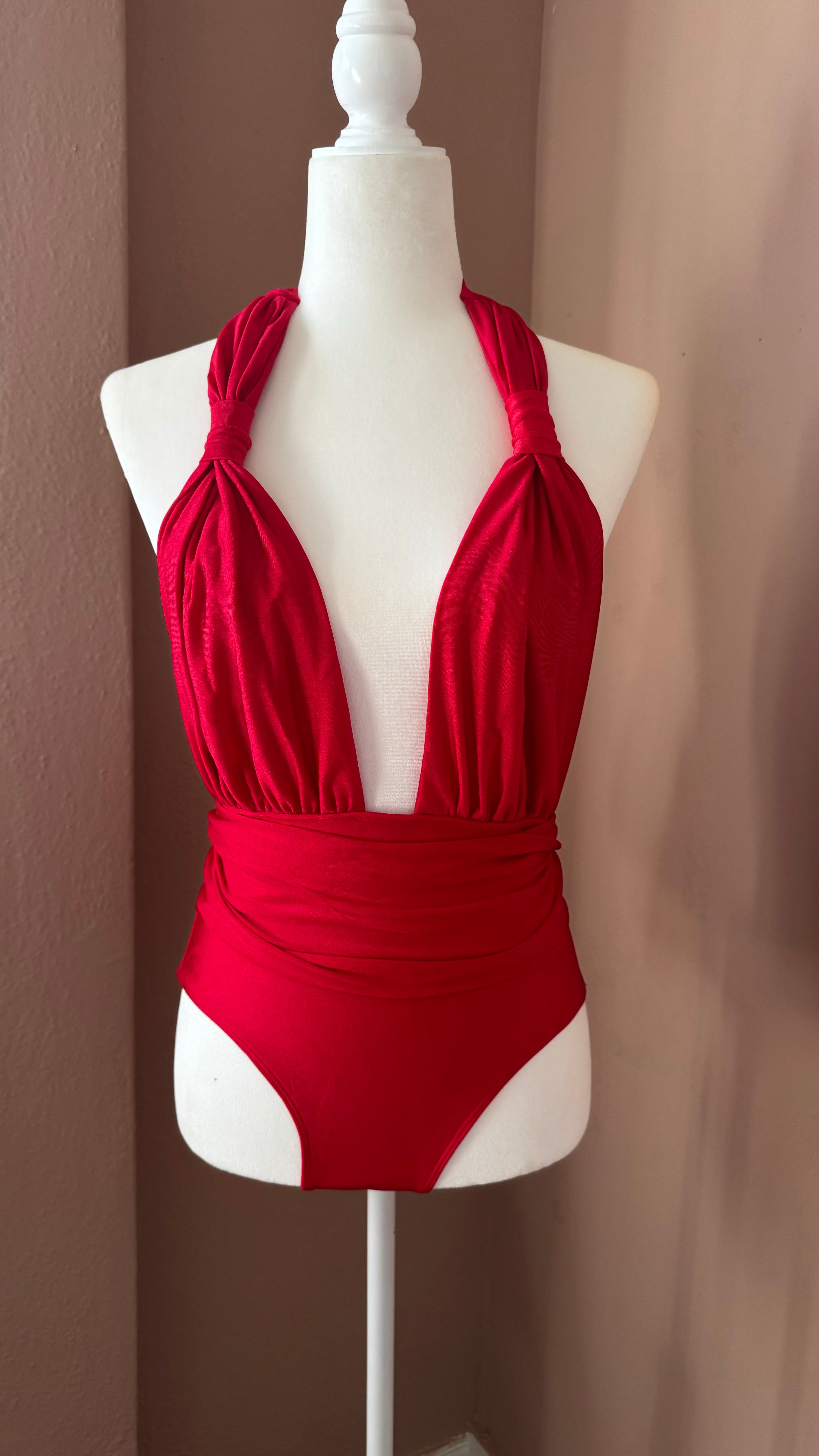 Siren Rouge Plunging One Piece Hummingbird Bodysuit