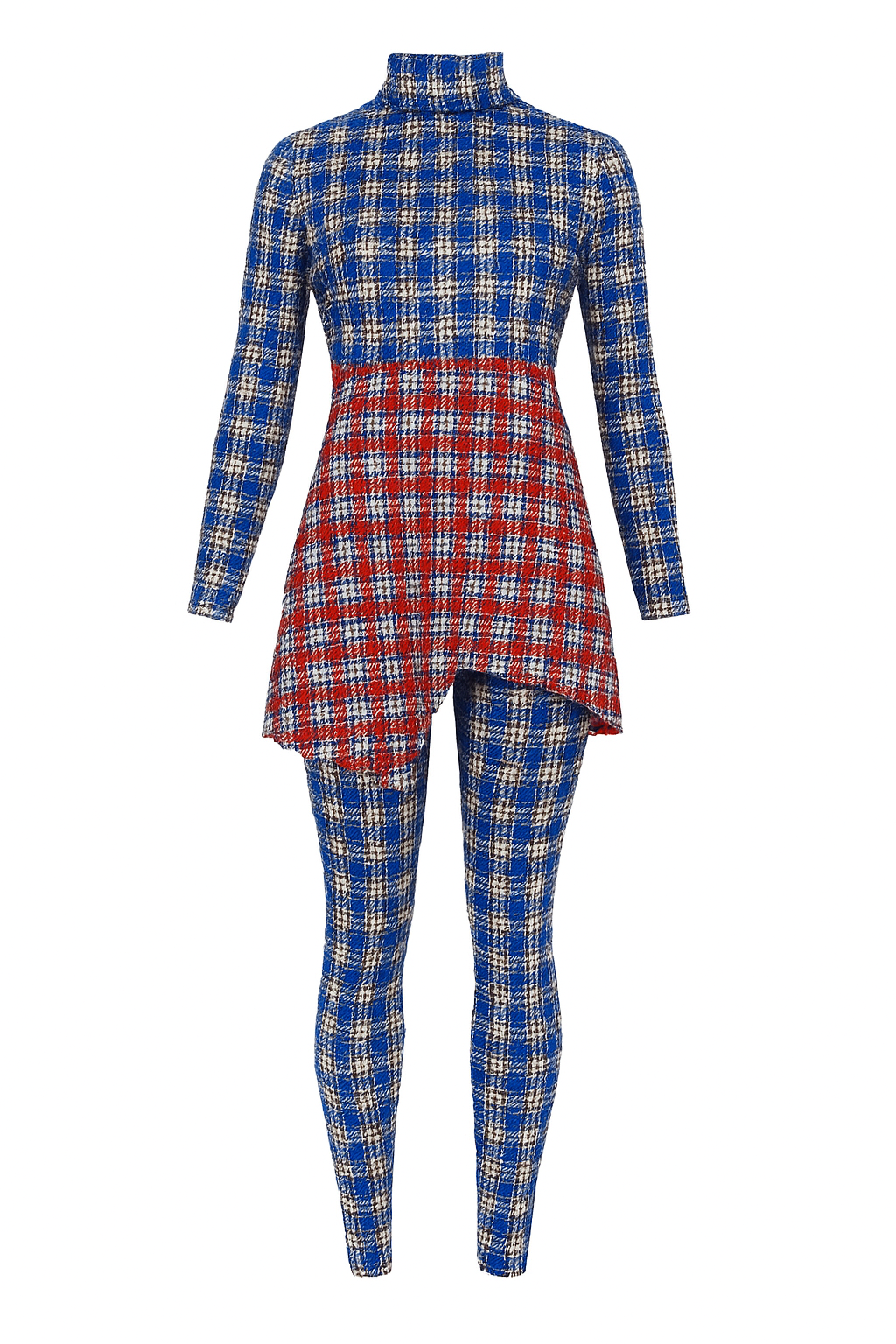 Ama Dress – Modest Asymmetrical Plaid Swim Dress