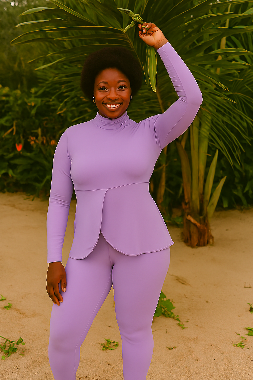 Ama Dress – Modest Asymmetrical Swim Dress with Pants