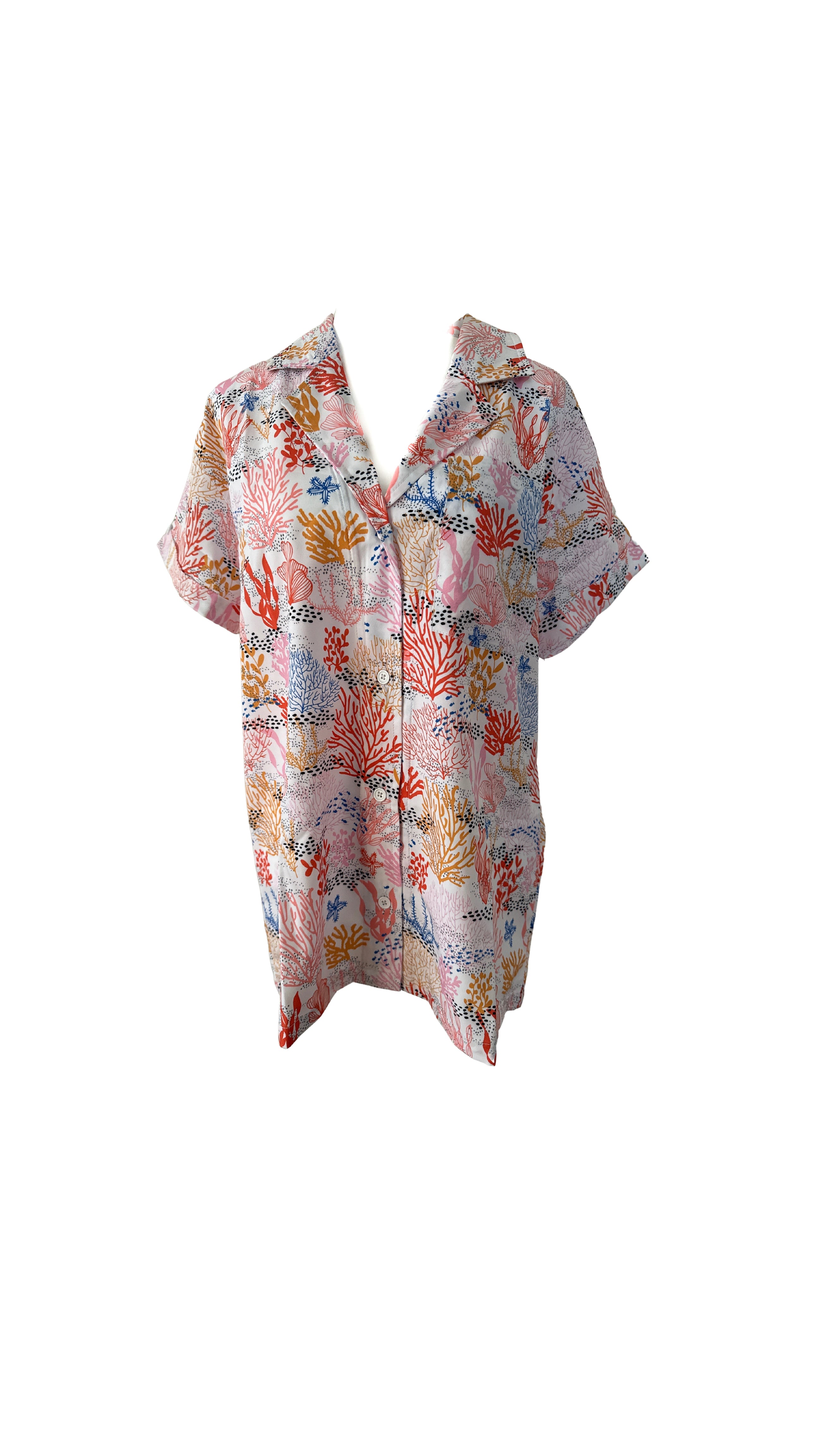 Coral Reef Relaxed Fit Cover Up Shirt
